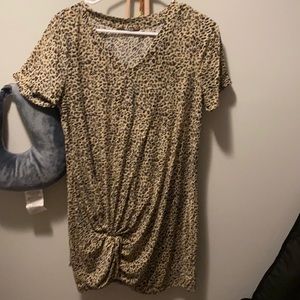 Cheetah print dress with side knot